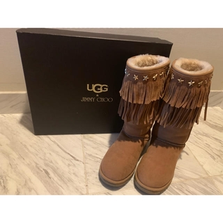 ジミーチュウ(JIMMY CHOO)の UGG×JIMMY CHOU スタッズ付きフリンジ レディース ムートンブーツ(ブーツ)