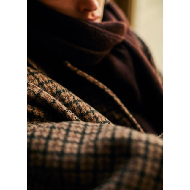 SUNSEA(サンシー)のyoke DOUBLE JQUARD KNIT BAL COLLAR COAT メンズのジャケット/アウター(ステンカラーコート)の商品写真