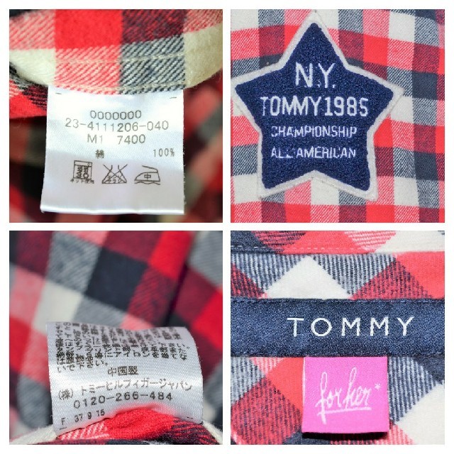 TOMMY(トミー)のトミー チェック シャツ 長袖 デカロゴ 刺繍 星 NY レディースのトップス(シャツ/ブラウス(長袖/七分))の商品写真