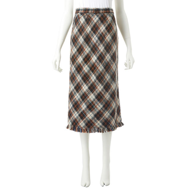 COCO DEAL(ココディール)のcoco deal ウール　ロービング　チェック　バイアス　タイトスカート　新品 レディースのスカート(ロングスカート)の商品写真