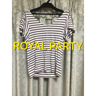 ロイヤルパーティー(ROYAL PARTY)のロイヤルパーティ  トップス ボーダー 半袖 背中空き(Tシャツ(半袖/袖なし))