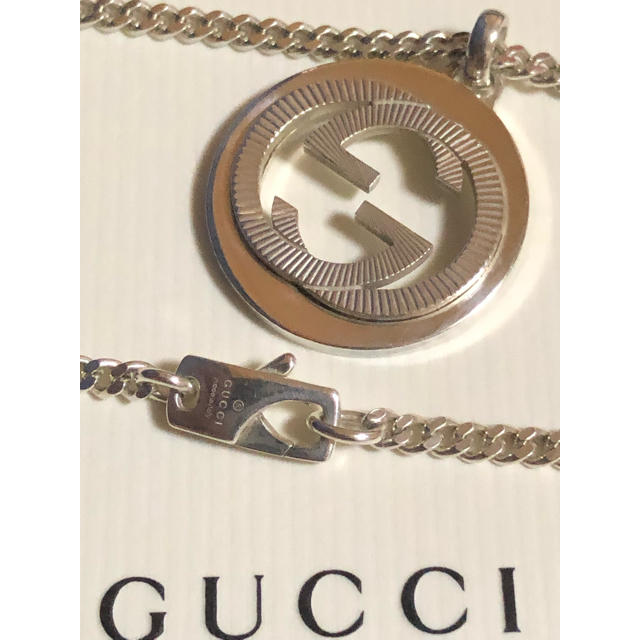 Gucci(グッチ)のGUCCI グッチ 正規品 ネックレス シルバー インターロッキング ギョーシェ メンズのアクセサリー(ネックレス)の商品写真