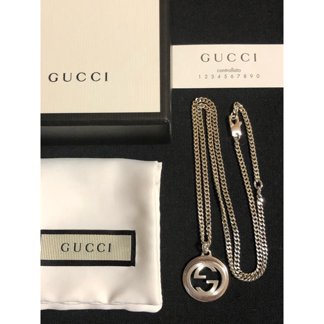 Gucci(グッチ)のGUCCI グッチ 正規品 ネックレス シルバー インターロッキング ギョーシェ メンズのアクセサリー(ネックレス)の商品写真