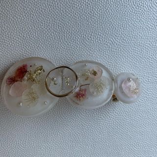 フラワー(flower)のハンドメイドお花バレッタ(ヘアアクセサリー)