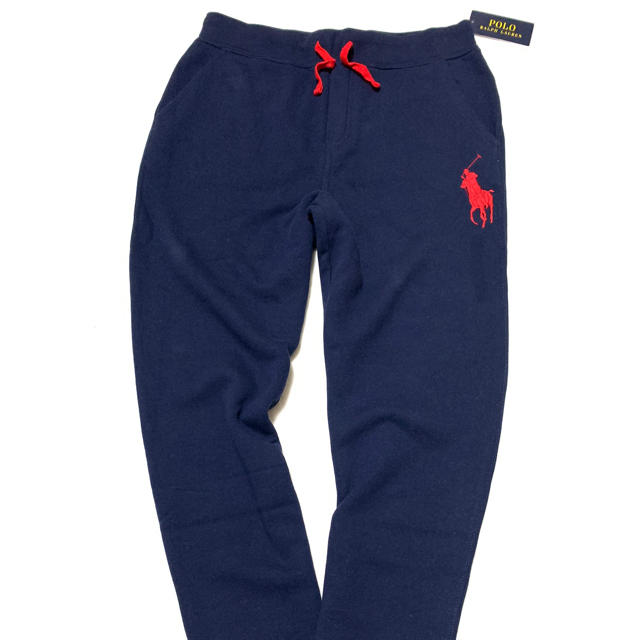 POLO RALPH LAUREN(ポロラルフローレン)のボーイズ M/150 新品 裏起毛 ビッグポニー スウェットパンツ ネイビー キッズ/ベビー/マタニティのキッズ服男の子用(90cm~)(パンツ/スパッツ)の商品写真