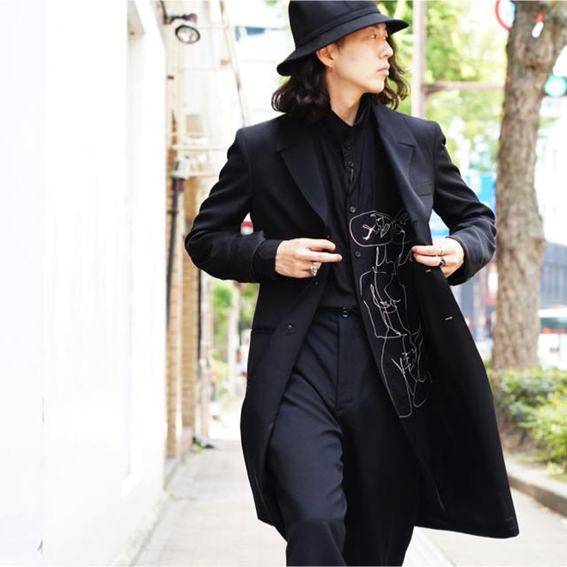 Yohji Yamamoto(ヨウジヤマモト)のヨウジヤマモト ギャバドクターコート メンズのジャケット/アウター(チェスターコート)の商品写真