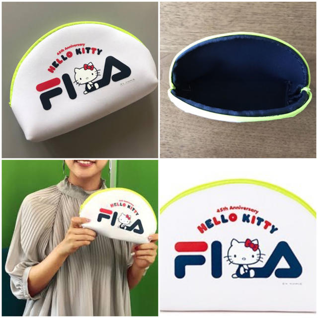 FILA(フィラ)のHello Kitty × FILA ネオンジップなごきげんポーチ✕4個セット！ レディースのファッション小物(ポーチ)の商品写真