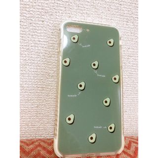 iphone8plus アボカド柄 ケース 透明(iPhoneケース)