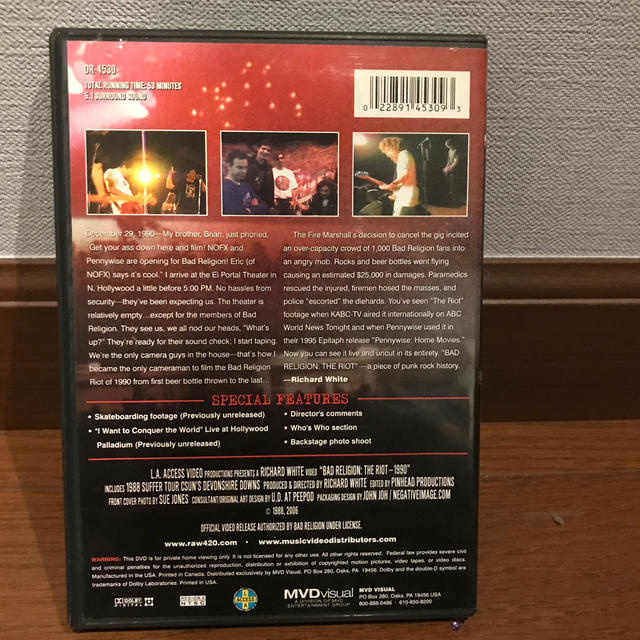 BAD RELIGION / RIOT 輸入盤 エンタメ/ホビーのDVD/ブルーレイ(ミュージック)の商品写真