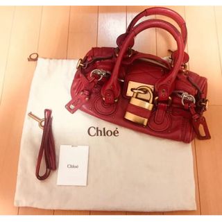 クロエ(Chloe)のChloe クロエ〈美品〉パディントン ミニ レッド(ハンドバッグ)