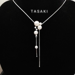 タサキ(TASAKI)のyuriko様専用K18WG　TASAKI　あこや真珠と✨ダイヤ✨ネックレス♥️(ネックレス)