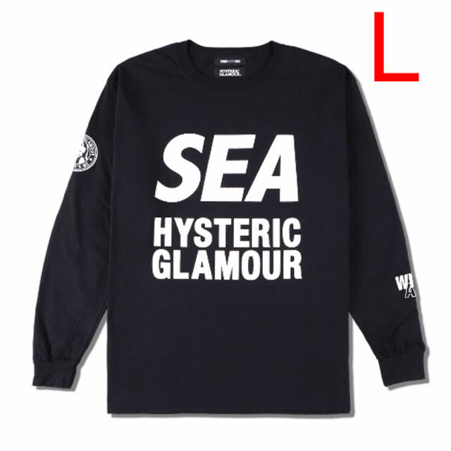 Lサイズ WIND AND SEA HYSTERIC GLAMOUR TシャツブラックBLACK状態