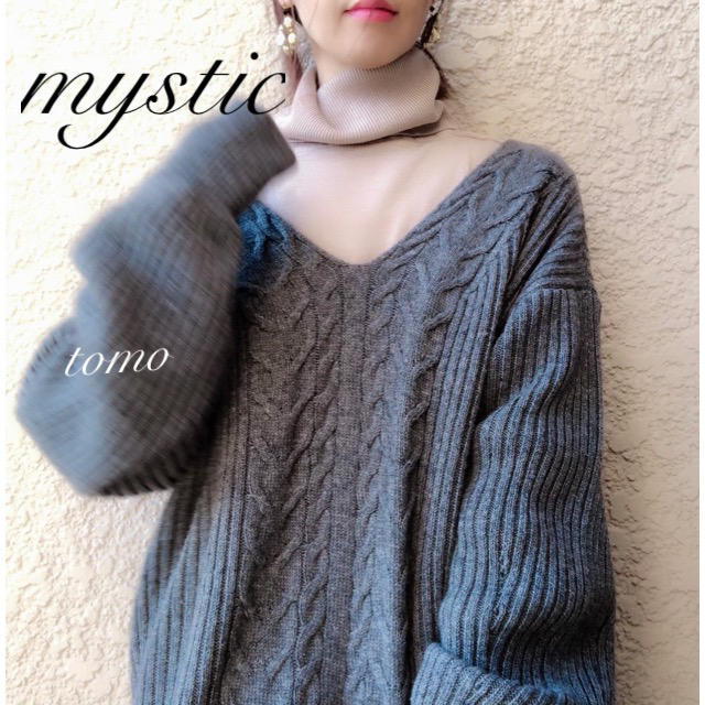 mystic(ミスティック)の最新作❁﻿ミスティック Vケーブルニット レディースのトップス(ニット/セーター)の商品写真