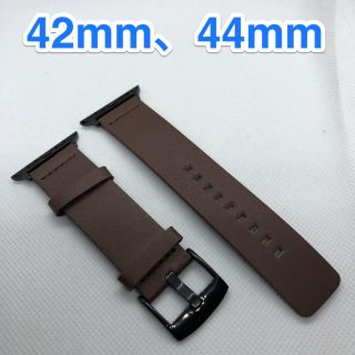 新品アップルウォッチレザーバンド ブラウン 42mm、44mm(レザーベルト)