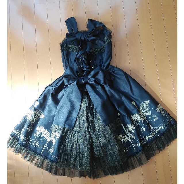 Angelic Pretty Lace Up Angel ジャンパースカート 紺