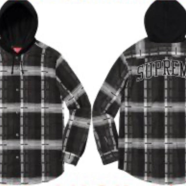 【S】Supreme Hooded Jacquard Flannel Shirt