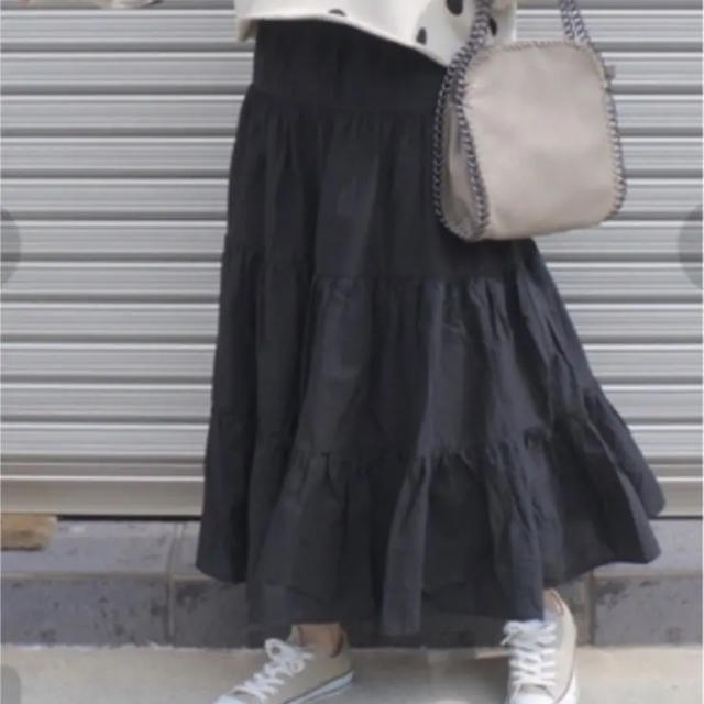 titivate(ティティベイト)の みみたん様専用 ティティベイト titivate コットン ロングスカート 黒 レディースのスカート(ロングスカート)の商品写真