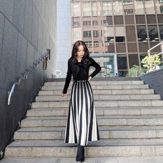 リエンダ rienda Bowtie Pleats Knit OP ベルト付き