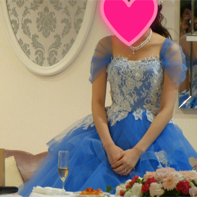 ウエディング ブルー カラードレス レディースのフォーマル/ドレス(ウェディングドレス)の商品写真