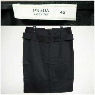 プラダ(PRADA)のPRADA タイトスカート 黒 42(ひざ丈スカート)