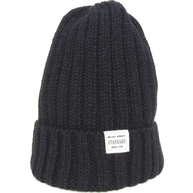アクリルニット帽/ブラック レディースの帽子(ニット帽/ビーニー)の商品写真