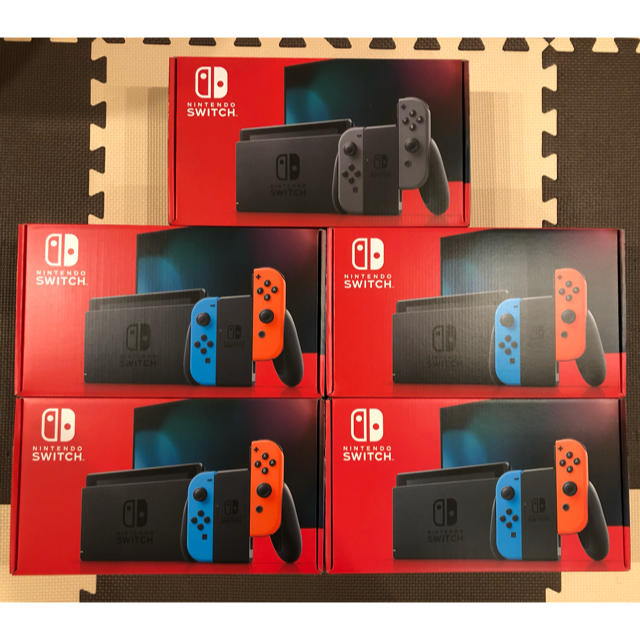 Nintendo Switch - 新型 ニンテンドー スイッチ ネオン×4台 グレー×1台の通販 by きんた's shop｜ニンテンドー