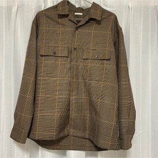 ジーユー(GU)の【美品】 GU ブラウン チェックシャツ ジャケット(シャツ/ブラウス(長袖/七分))