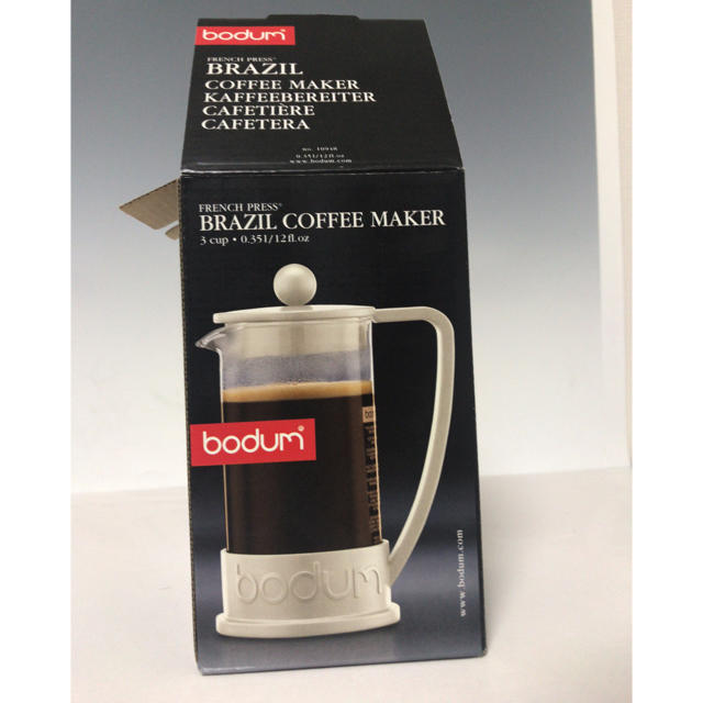 bodum(ボダム)の新品未使用☆ bodum☆フレンチプレスコーヒーメーカー☆白ブラジル350ml スマホ/家電/カメラの調理家電(コーヒーメーカー)の商品写真