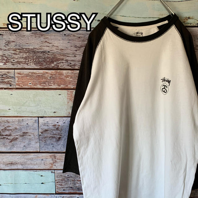 ステューシー ラグランTシャツ 七分袖 ビッグロゴ バックプリント XLサイズ | フリマアプリ ラクマ