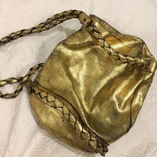 スライ(SLY)のスライ オイルレザー ゴールドバッグ レアbag(トートバッグ)