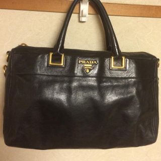 PRADA - PRADAオールレザー バック【美品】黒の通販 by 素敵な出逢いに