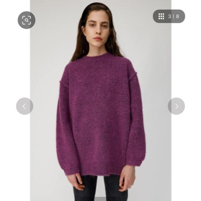 moussy(マウジー)のMoussy VOLUME SLEEVE B/N KNIT チュニック レディースのトップス(ニット/セーター)の商品写真