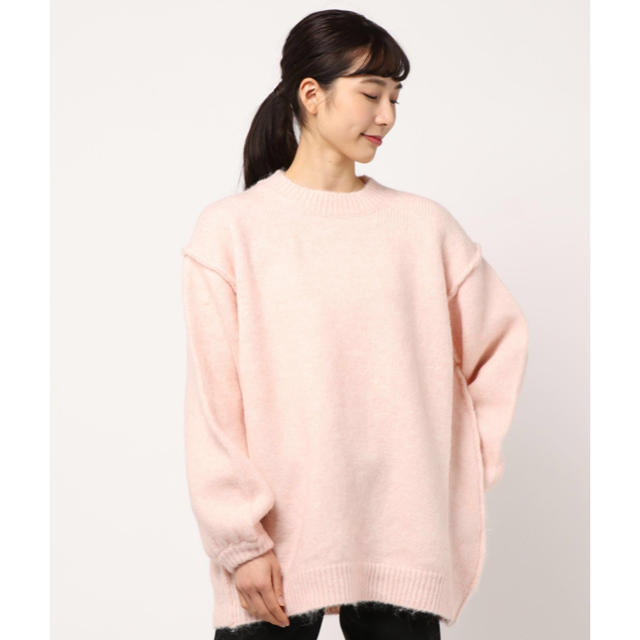 moussy(マウジー)のMoussy VOLUME SLEEVE B/N KNIT チュニック レディースのトップス(ニット/セーター)の商品写真