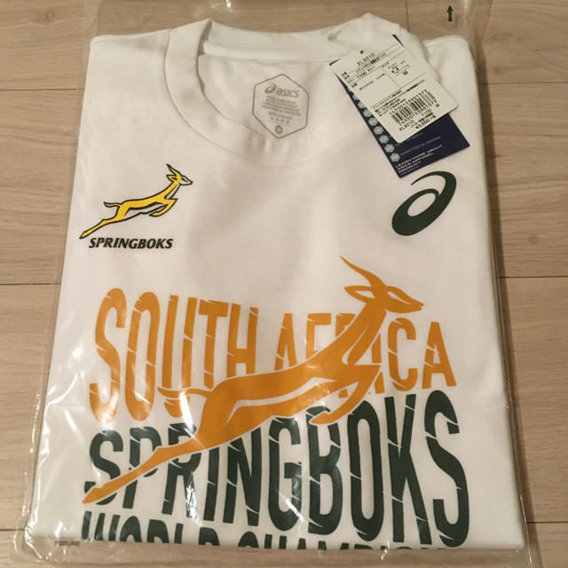 asics(アシックス)の【Mサイズ2枚】スプリングボクスRWC2019優勝記念Tシャツ スポーツ/アウトドアのスポーツ/アウトドア その他(ラグビー)の商品写真