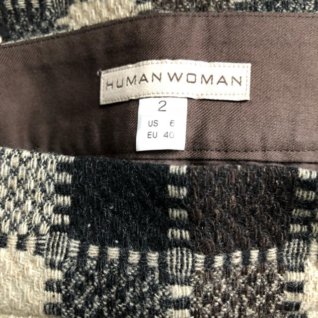 HUMAN WOMAN(ヒューマンウーマン)の💜HUMAN WOMAN💜チェックボックススカート💜ウール混 レディースのスカート(ひざ丈スカート)の商品写真