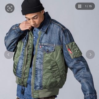 リーバイス(Levi's)のリーバイス MA-1 ma1 HYBRID トラッカージャケット XL (Gジャン/デニムジャケット)