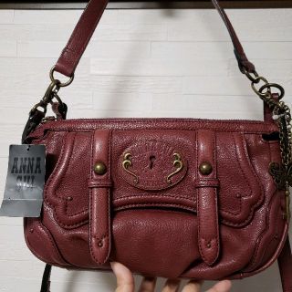 アナスイ(ANNA SUI)のANNA SUI アナスイ ショルダー バッグ 鞄 レザー 革 皮 ワインレッド(ショルダーバッグ)