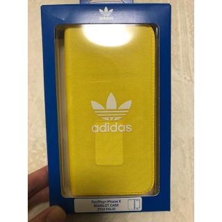 アディダス(adidas)の値下げ☆adidas☆iPhone xケース☆イエロー☆手帳型(iPhoneケース)