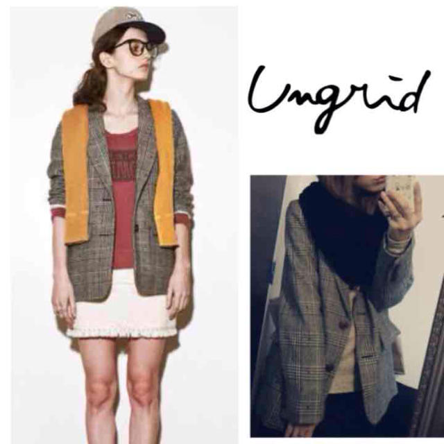 Ungrid(アングリッド)のUngrid グレンチェックJK美品 レディースのジャケット/アウター(テーラードジャケット)の商品写真