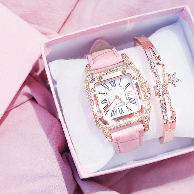 レディース 腕時計　高級 AAA級ダイヤ ジルコニア キラキラ　ピンクの通販