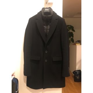 HERNO - HERNO 中綿メルトンウールチェスターコートブラック 44