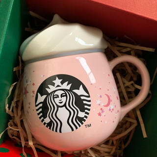 スターバックスコーヒー(Starbucks Coffee)のスタバ　ホリデー　ホイップクリーム型蓋付きマグカップ(食器)
