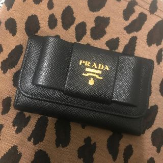 プラダ(PRADA)の美品★最終値下げ★PRADA キーケース リボン ブラック (キーケース)