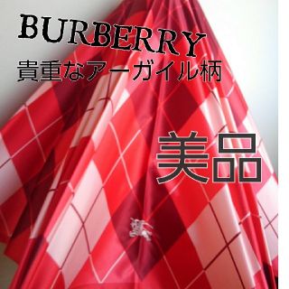 バーバリー(BURBERRY)の花ちゃんさま専用　レア！25300円　バーバリー　アーガイル　レッド　雨傘　美品(傘)