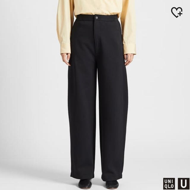 UNIQLO(ユニクロ)のUNIQLO ワイドフィットカーブジャージーパンツ　XS  ブラック レディースのパンツ(カジュアルパンツ)の商品写真