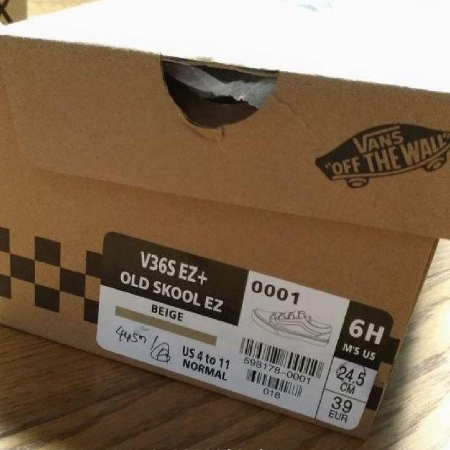 65%OFF【送料無料】 VANS オールドスクール EZ ベルクロ ベージュ - 靴