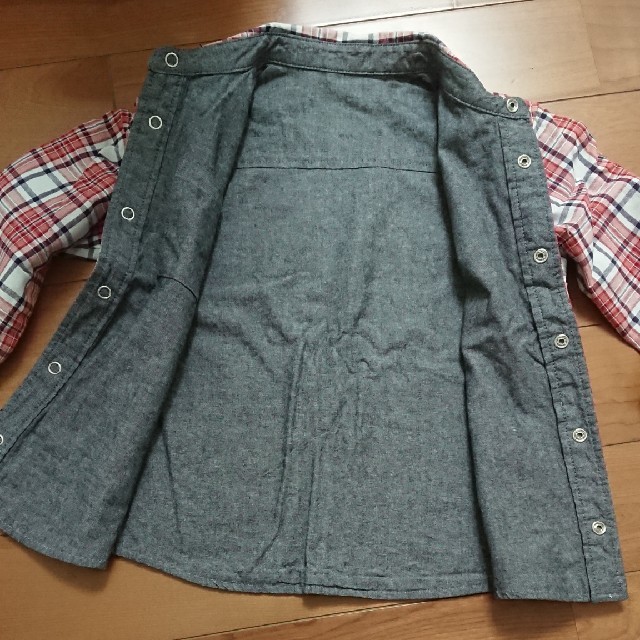 GITA リバーシブルチェックシャツ 120cm キッズ/ベビー/マタニティのキッズ服男の子用(90cm~)(ブラウス)の商品写真
