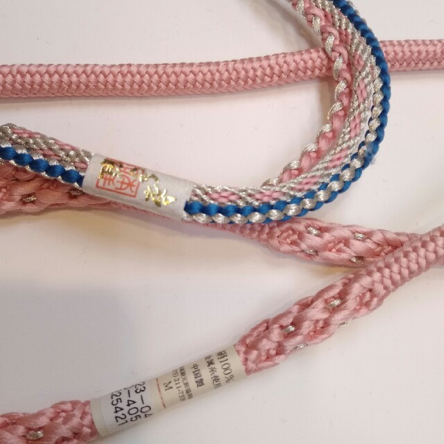帯締め oo528 振袖用 正絹 帯〆 手組み ピンク 新品 送料込み