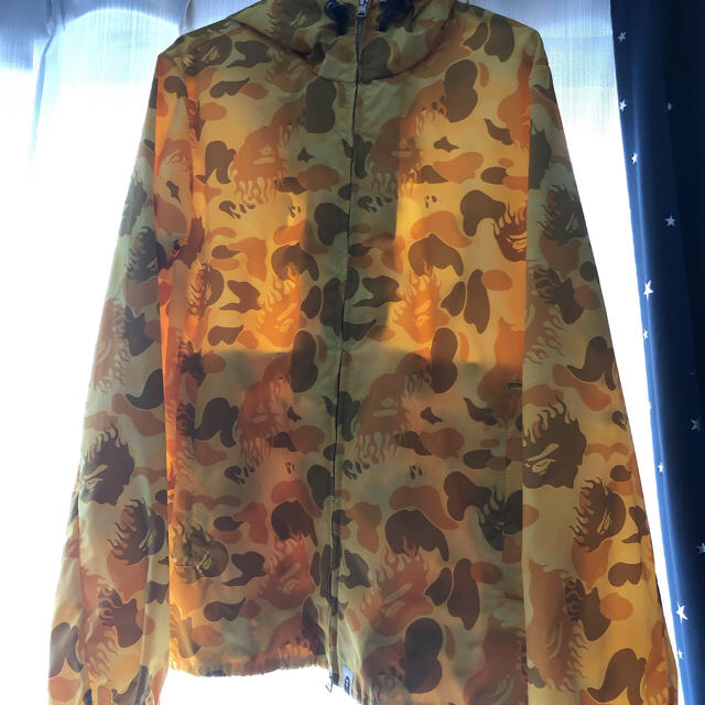 A BATHING APE BAPE ファイヤーカモ イエロー ナイロンジャケット S