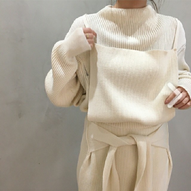 TAN タン 17AW ニット サロペットスカート 2